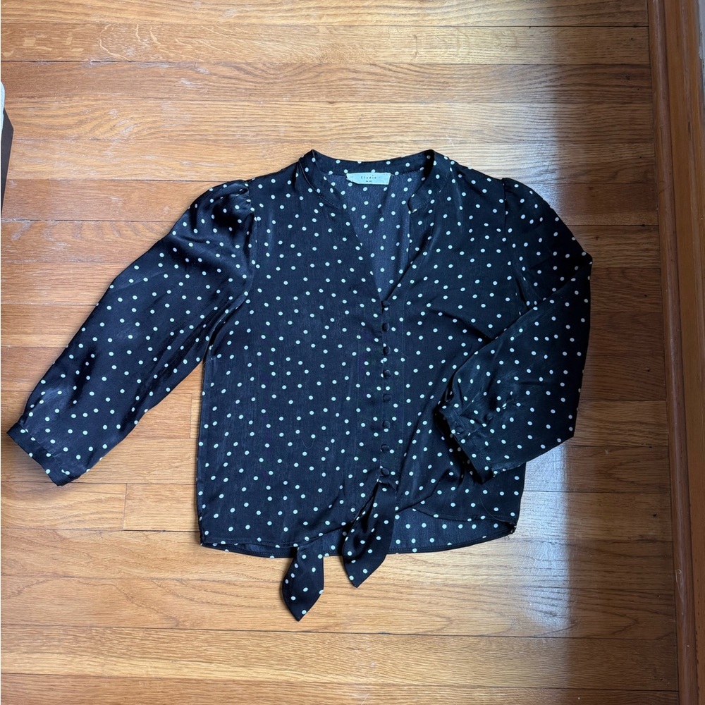 Elodie Black and White Polka Dot Top